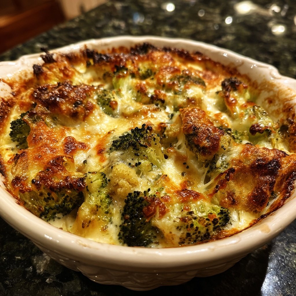 Brokkoli Auflauf Mit Käse Und Sahne