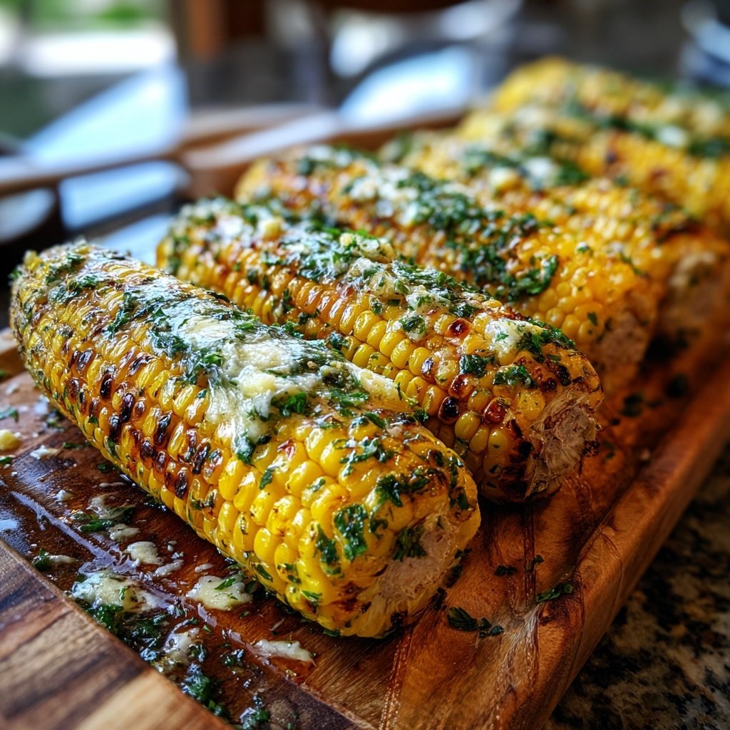 Gegrillte Maiskolben Mit Kräuterbutter