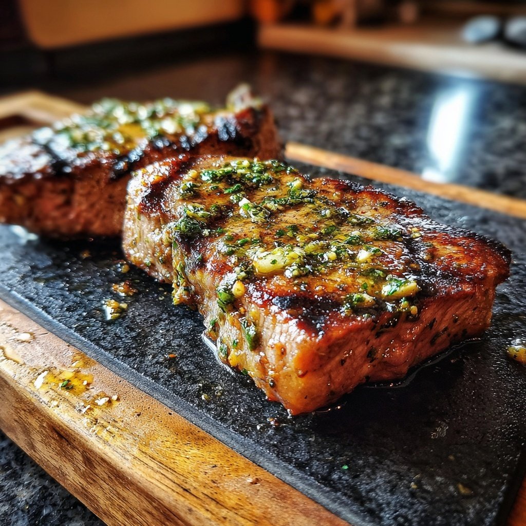 Gegrilltes Rumpsteak Mit Knoblauchbutter