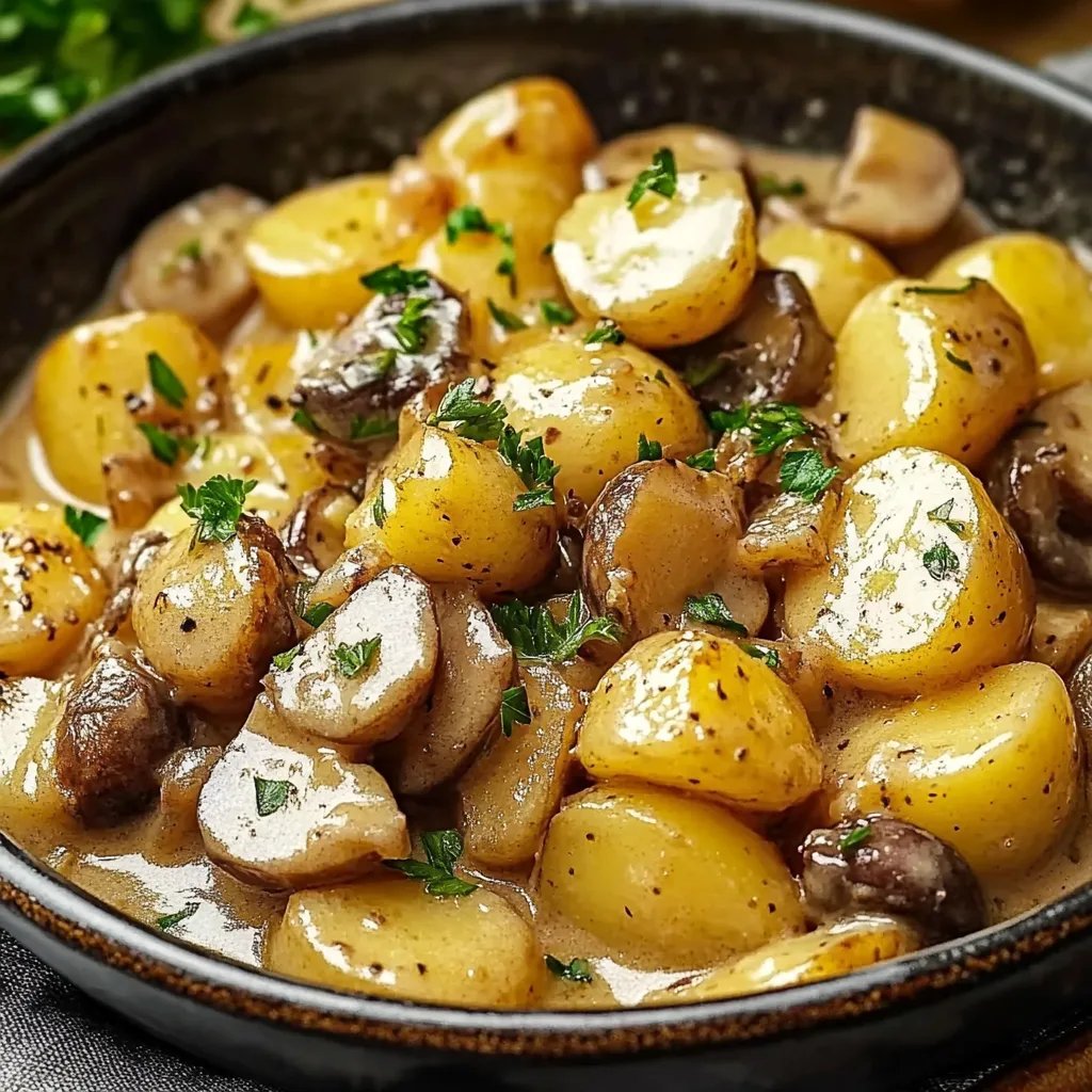 Kartoffeln mit Knoblauch-Sahnesauce