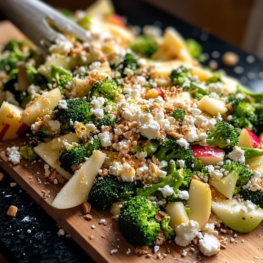Brokkoli-Salat mit Äpfeln, Nüssen & Feta – Knackig & frisch