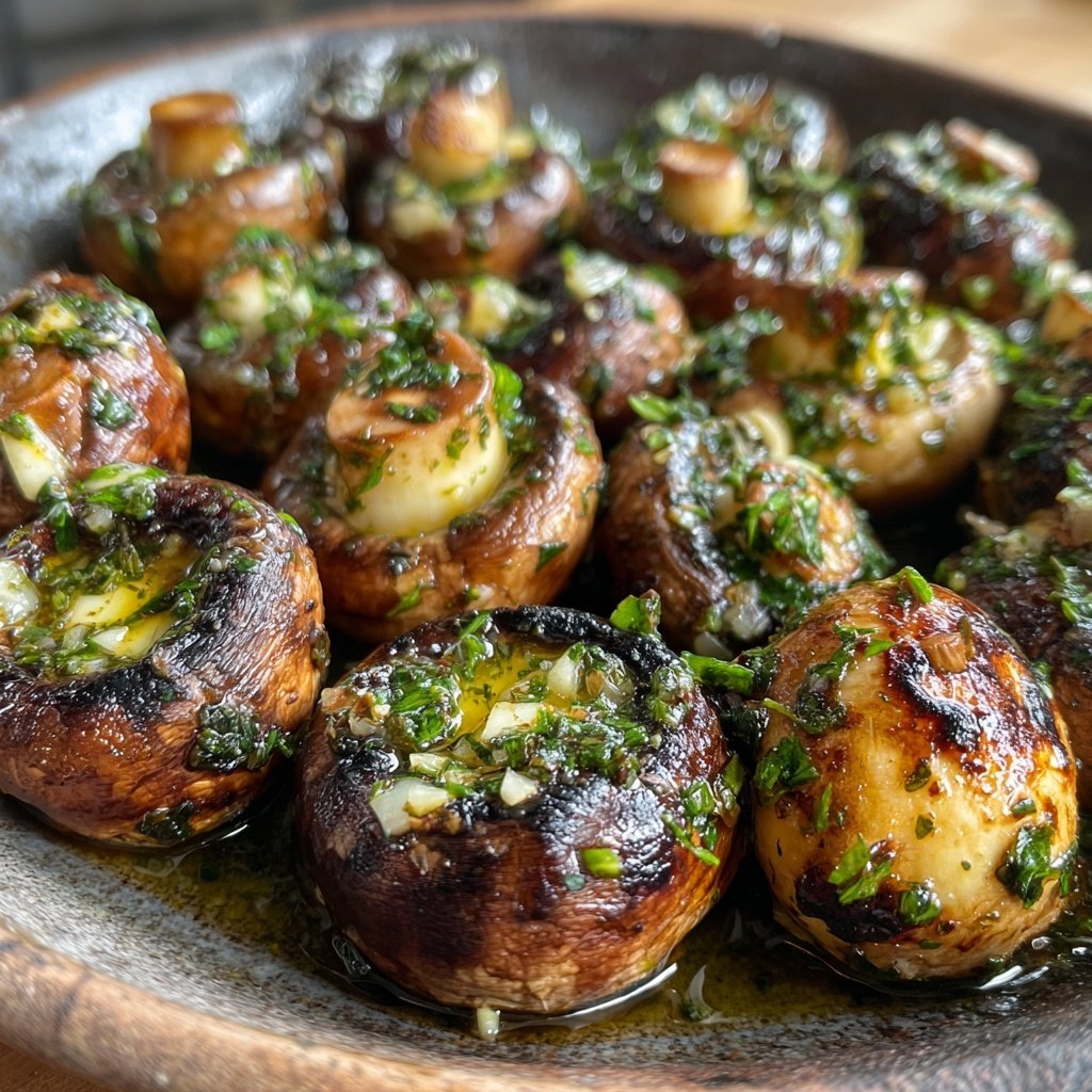 Knoblauch Champignons Als Grill Beilage