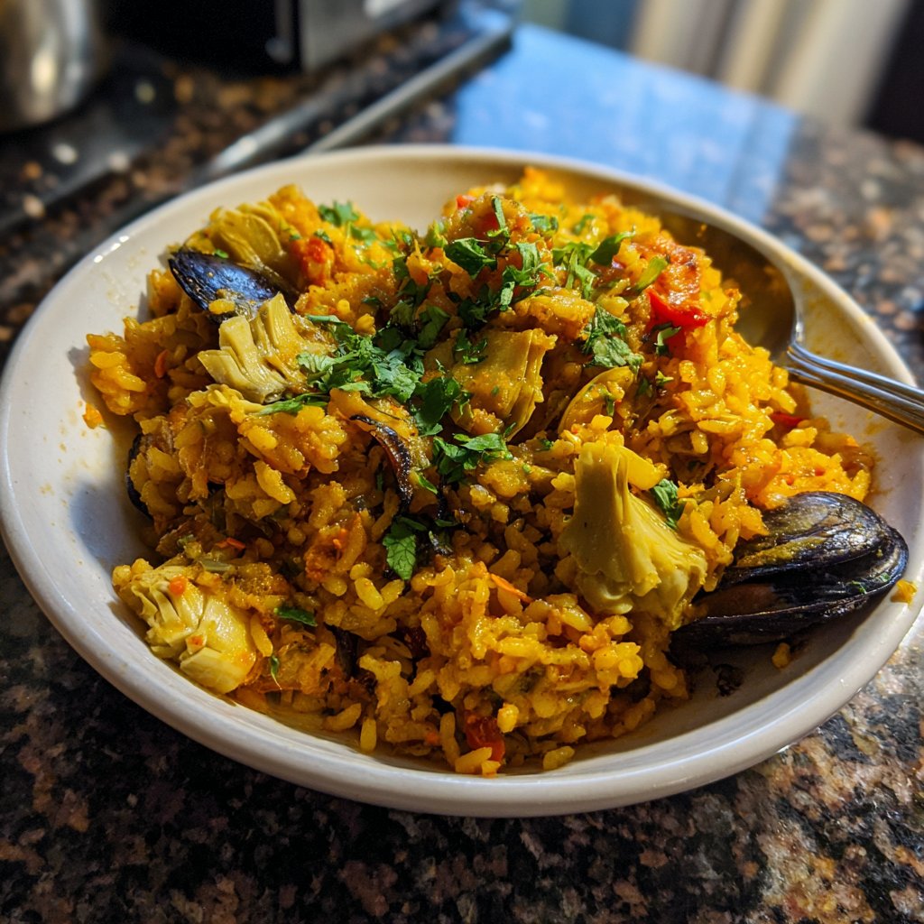 Paella mit Artischocken