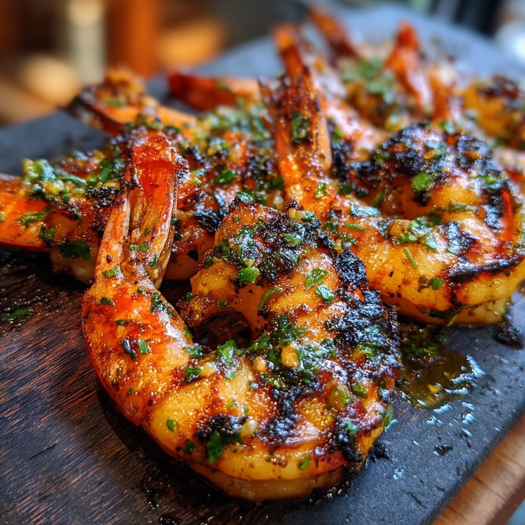 Gegrillte Garnelen Mit Kräuteröl