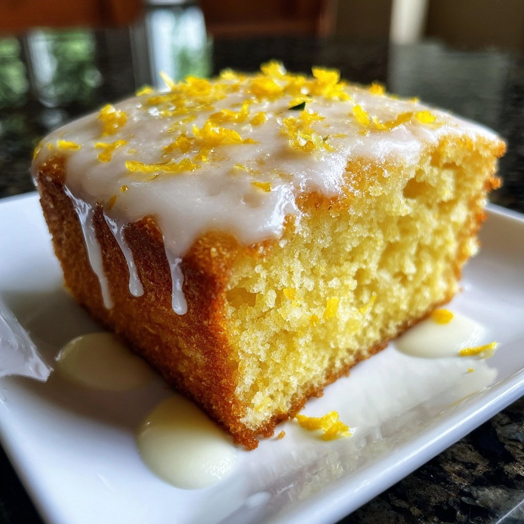 Zitronenkuchen mit Joghurtglasur