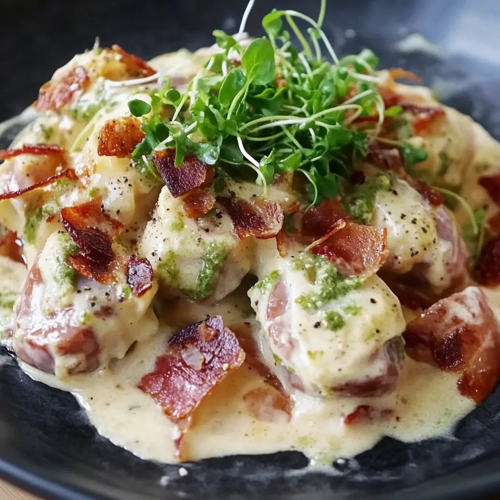 Cremige Rosenkohl mit Rinderbauchspeck