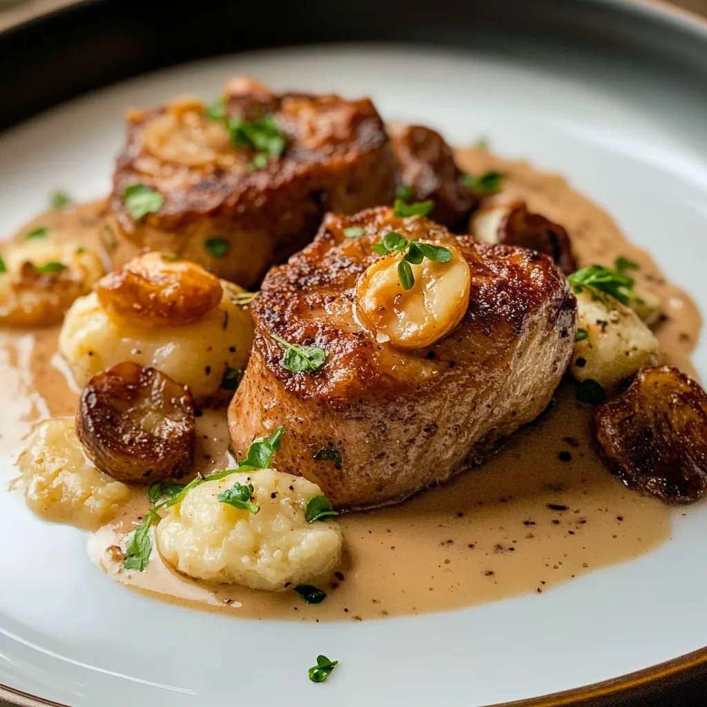 Rehfilet mit Mousseline vom Sellerie, Birne & Walnüsse