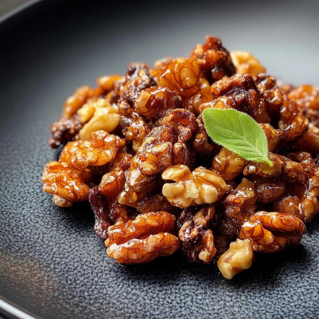 Leckere gebrannte Walnüsse