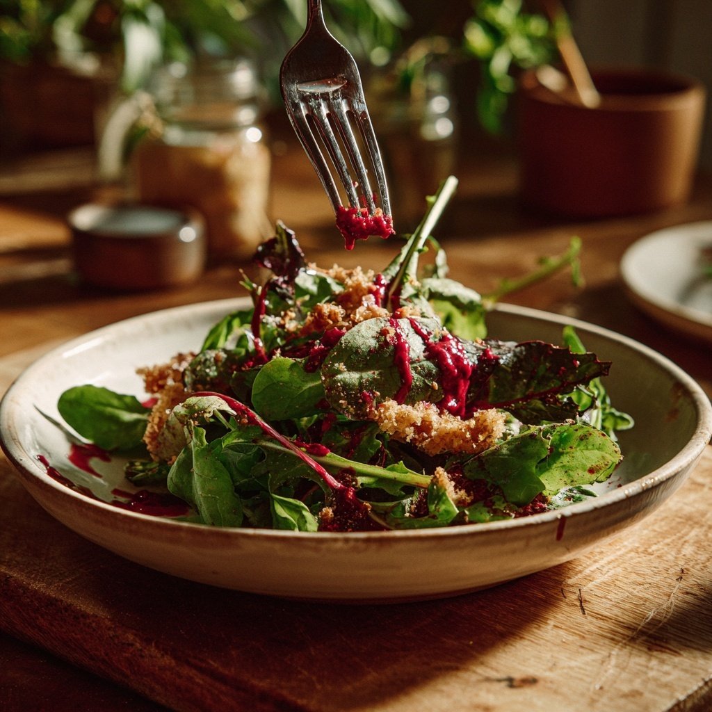 Rucolasalat mit Himbeerdressing