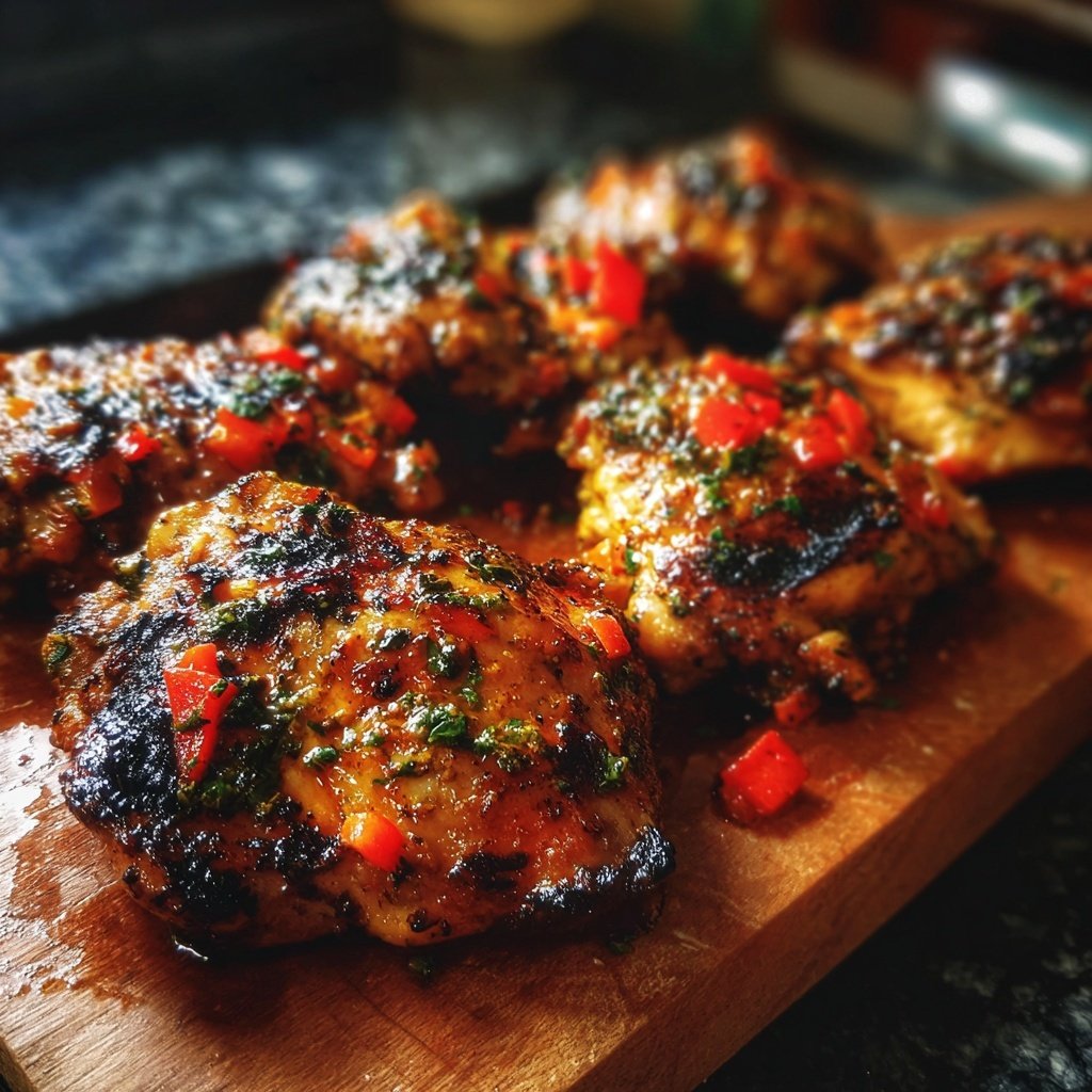 Gegrillte Hähnchenschenkel Mit Paprika