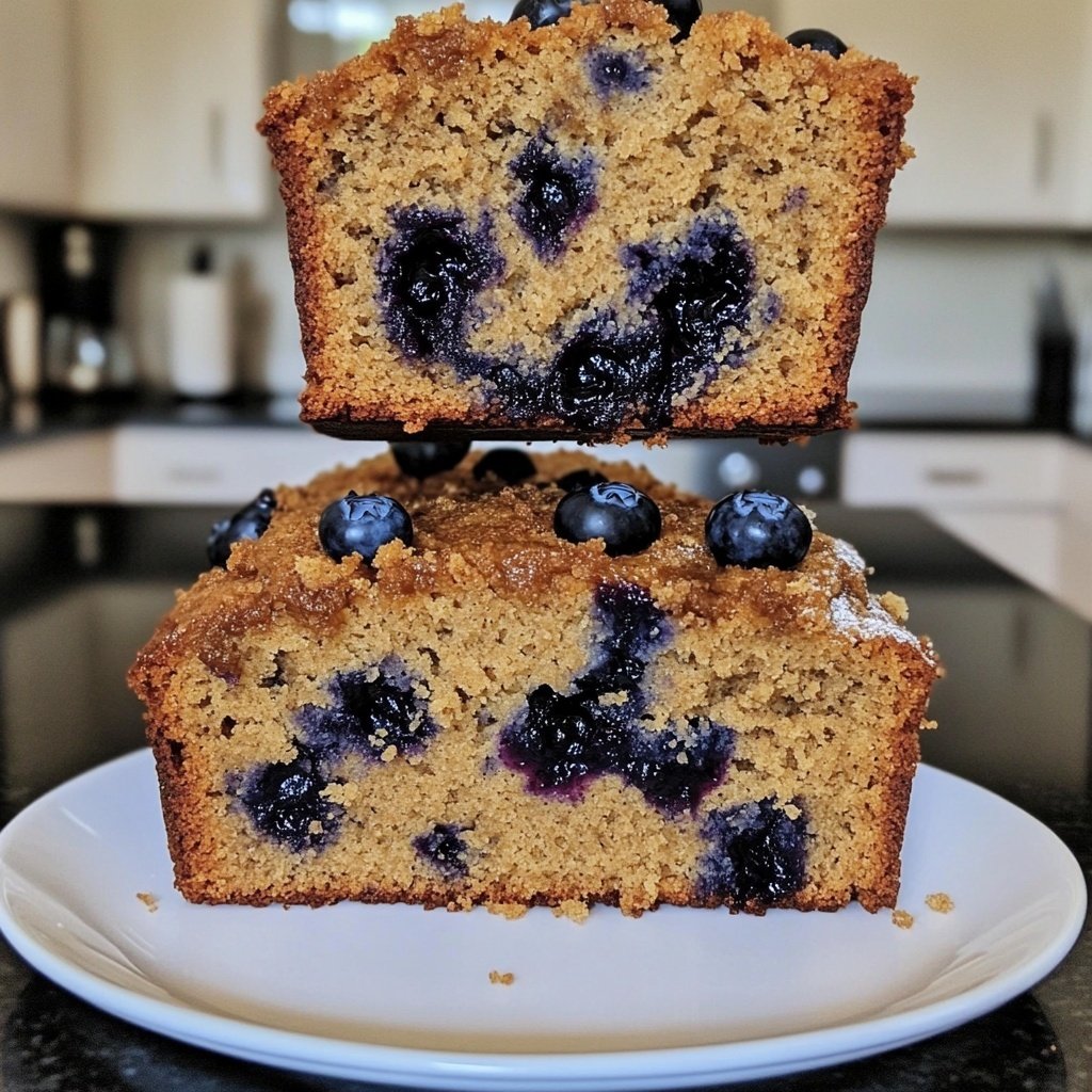 Bananenbrot mit Blaubeeren