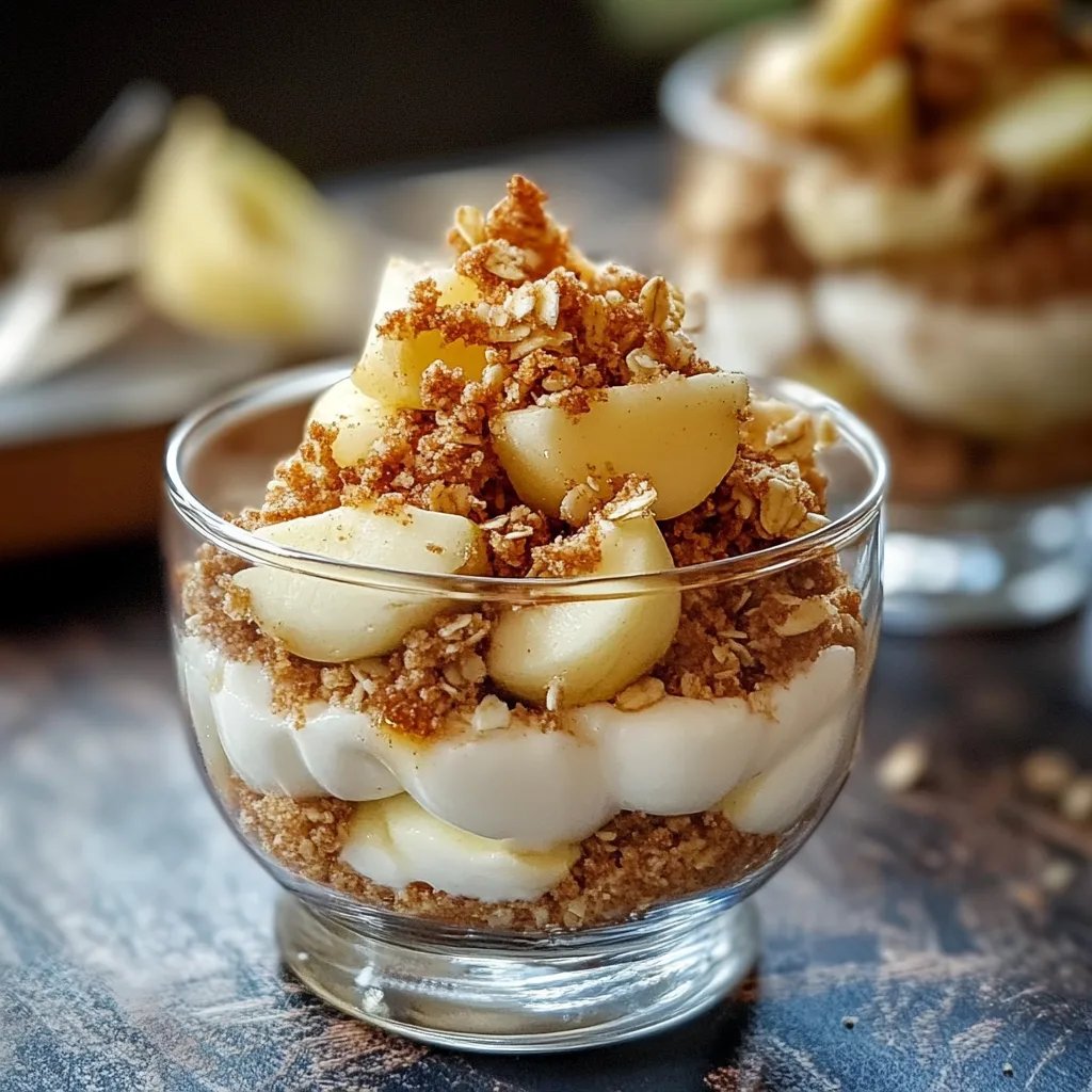 Apfel-Crumble im Glas